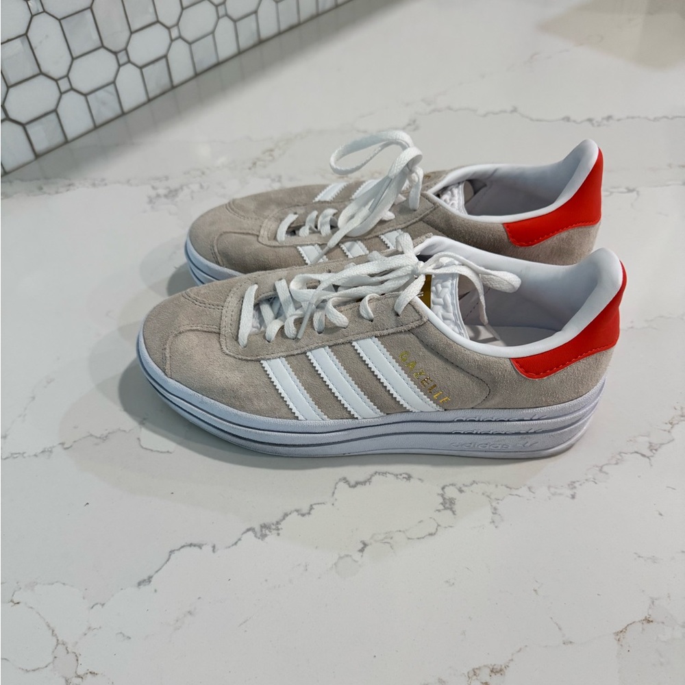 Adidas Gazelle Bold | Wonder Beige Collegiate Orange | Size 6.5